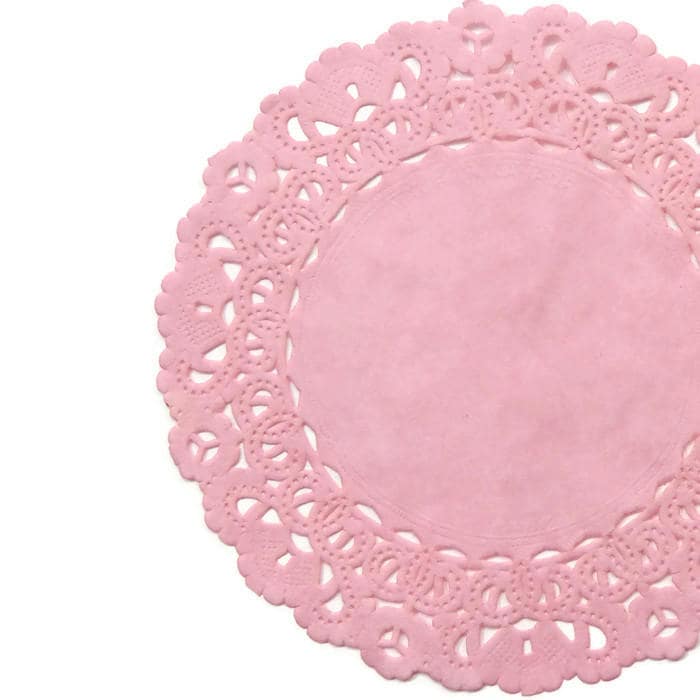 PINK Paper Doilies Normandy | 4" 5" 6" 8" 16" Size | Pink Doily, Pink Chargers, Pink Placemats, Baby Shower Pink, Pink Centerpiece