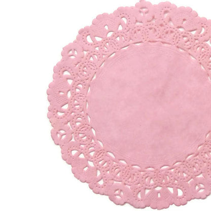 PINK Paper Doilies Normandy | 4" 5" 6" 8" 16" Size | Pink Doily, Pink Chargers, Pink Placemats, Baby Shower Pink, Pink Centerpiece