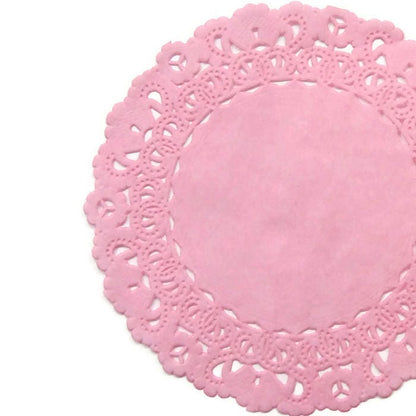 BUBBLE GUM PINK Paper Doilies Normandy | 6" 8" 10" Sizes | Pink Paper Doily, Pink Doily, Pink Chargers, Pink Baby Decor