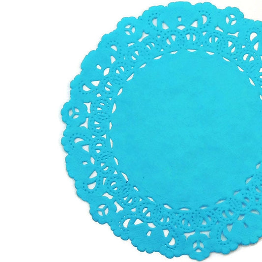 BAHAMA BLUE Normandy Paper Lace Doilies | 5" 8" 10" Sizes | Teal Doily, Turquoise Doily,  Blue Paper Doily
