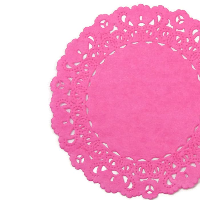 HOT PINK Paper Doilies Normandy | 4" 6" 12" Sizes | Pink Doily, Hot Pink Doily, Pink Charger