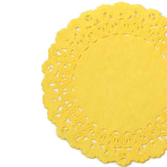 SUNSHINE YELLOW Paper Doilies | 4" 5" 6" 10" Sizes | Yellow Color Doily, Yellow Chargers, Yellow Paper Placemats
