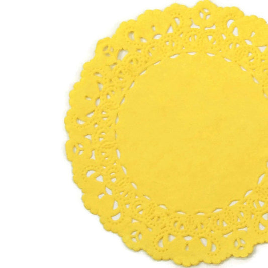 CANARY YELLOW Paper Doilies | 4" 6" Sizes | Yellow Color Doily, Yellow Chargers, Yellow Table Centerpieces, Junk Journal Doilies