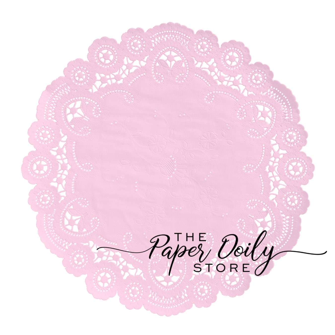 10 - 6" ICE PINK Paper Doilies French Lace | Light Pink Paper Doilies, Pink Paper Chargers, Baby Shower Girl