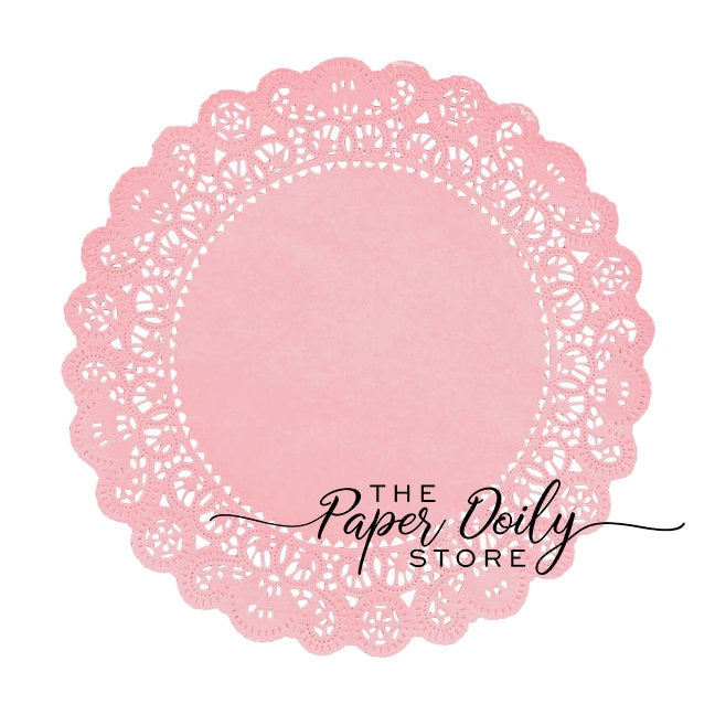 ROSE BUD PINK Paper Doilies Normandy  | 6" 8" 10" Sizes | Pink Paper Doily, Light Pink Doily, Pink Charger, Peach Pink Doilies