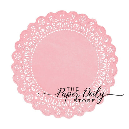 ROSE BUD PINK Paper Doilies Normandy  | 6" 8" 10" Sizes | Pink Paper Doily, Light Pink Doily, Pink Charger, Peach Pink Doilies