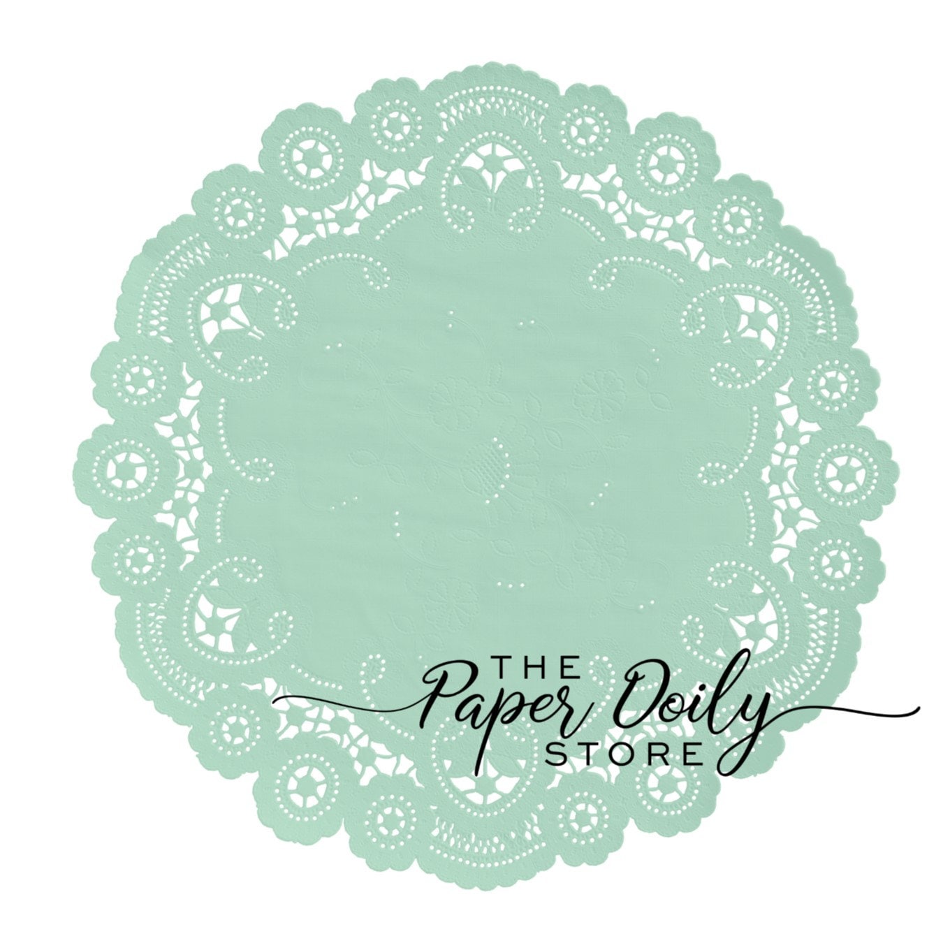 CELADON GREEN Paper Doilies French Lace | 6" Size | Mint Paper Doilies, Mint Green Chargers, Mint Placemats