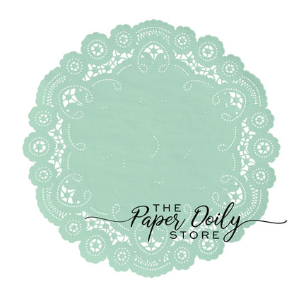 CELADON GREEN Paper Doilies French Lace | 6" Size | Mint Paper Doilies, Mint Green Chargers, Mint Placemats