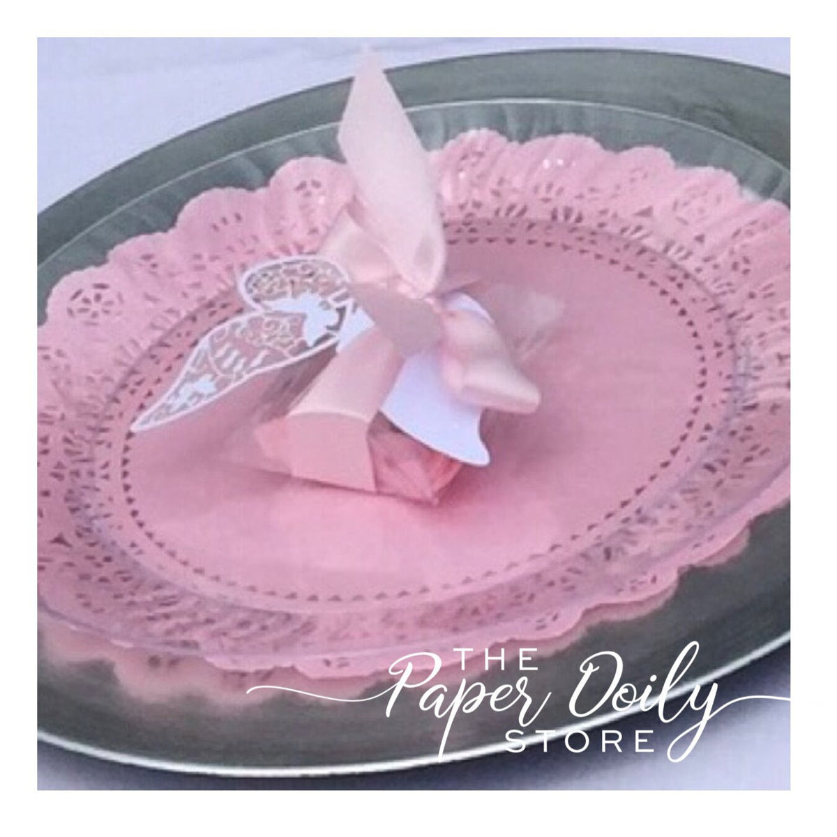 BUBBLE GUM PINK Paper Doilies Normandy | 6" 8" 10" Sizes | Pink Paper Doily, Pink Doily, Pink Chargers, Pink Baby Decor