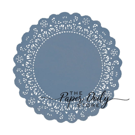 10 - 4" WEDGEWOOD BLUE Paper Lace Doilies | Country Blue Doily, Slate Blue Doily, Wedgewood Paper Doilies