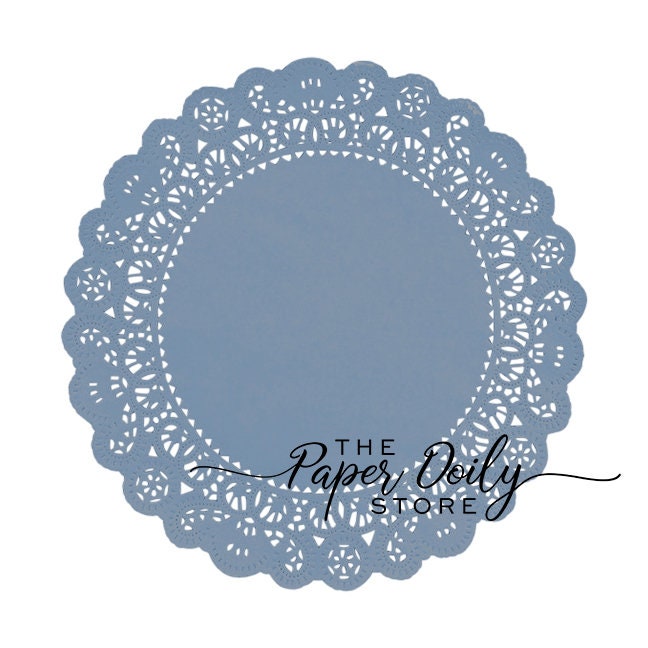 STEEL BLUE Paper Doilies | 5" 6" 10" 12" 16" Round Doilies | Country Blue Doily, Slate Blue Doily, Wedgewood Paper Doilies, Blue Chargers