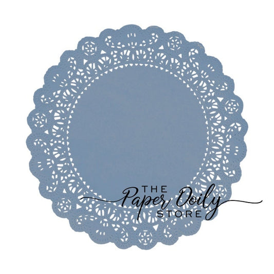 STEEL BLUE Paper Doilies | 5" 6" 10" 12" 16" Round Doilies | Country Blue Doily, Slate Blue Doily, Wedgewood Paper Doilies, Blue Chargers