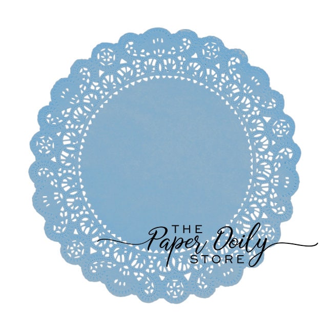 FADED DENIM Paper Doilies | Normandy | 4" 5" Sizes | Light Blue Paper Doilies for Weddings & Showers