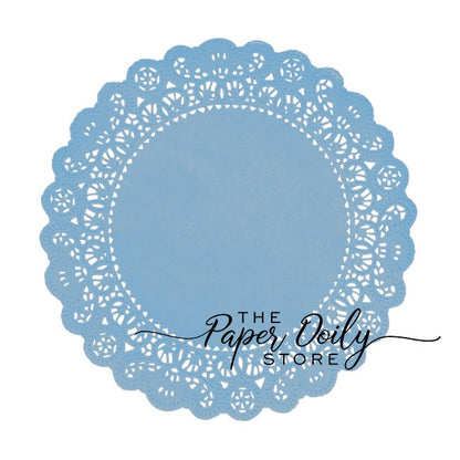 FADED DENIM Paper Doilies | Normandy | 4" 5" Sizes | Light Blue Paper Doilies for Weddings & Showers