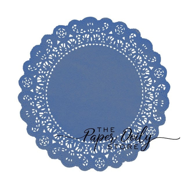 25 - 6" BRILLIANT BLUE Doilies Normandy | Round Royal Doily, Royal Chargers, Blue Placemats, Blue Center Piece