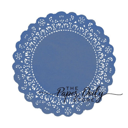 25 - 6" BRILLIANT BLUE Doilies Normandy | Round Royal Doily, Royal Chargers, Blue Placemats, Blue Center Piece