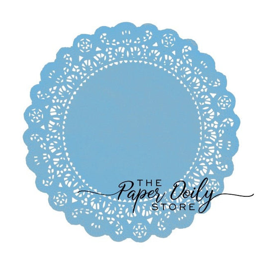10 - 6" CLEAR SKY Paper Doilies | Light Blue Colored Doily, Baby Blue Doilies, Boy Baby Shower Decorations