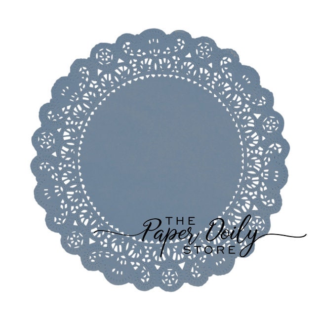 10 - 4" WEDGEWOOD BLUE Paper Lace Doilies | Country Blue Doily, Slate Blue Doily, Wedgewood Paper Doilies