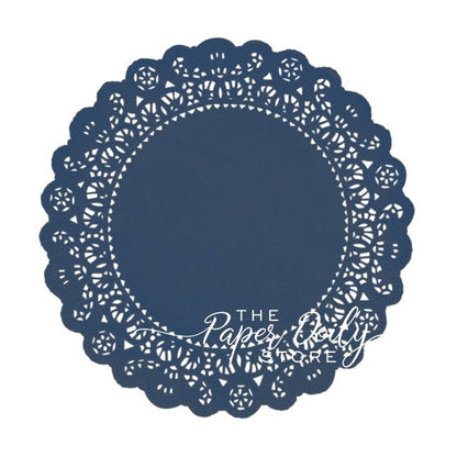 NAUTICAL NAVY BLUE Paper Doilies Normandy | 4" & 6" Round Sizes | Navy Blue Doily, Dark Blue Doilies, Navy Chargers
