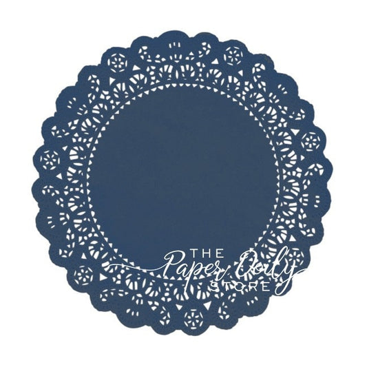 NAUTICAL NAVY BLUE Paper Doilies Normandy | 4" & 6" Round Sizes | Navy Blue Doily, Dark Blue Doilies, Navy Chargers