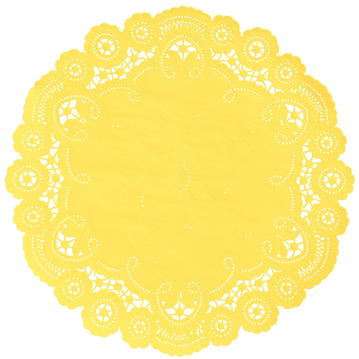 SUNSHINE YELLOW Paper Doilies | 6" Size | Yellow Color Doily, Yellow Chargers, Yellow Paper Placemats