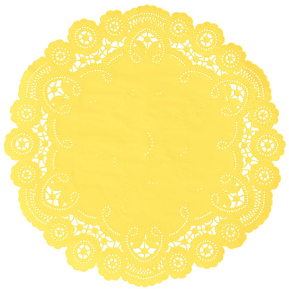 SUNSHINE YELLOW Paper Doilies | 6" Size | Yellow Color Doily, Yellow Chargers, Yellow Paper Placemats