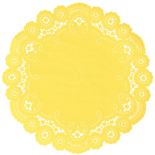 SUNSHINE YELLOW Paper Doilies | 6" Size | Yellow Color Doily, Yellow Chargers, Yellow Paper Placemats