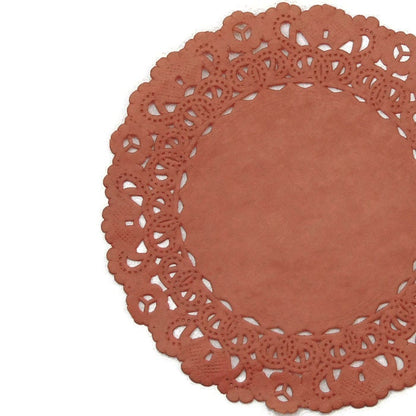 TERRA COTTA Paper Doilies | 4" 5" 6" 8" 10" Sizes | Rust Round Paper Doily, Copper Paper Doilies, Rust Orange Charger Doily