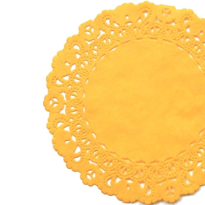 GOLDEN YELLOW Normandy Lace Doilies | 4" 5" 6" 8" 10" 12" 14" 16" Sizes |  Billy Button Yellow Gold Paper Doily | Yellow Doily