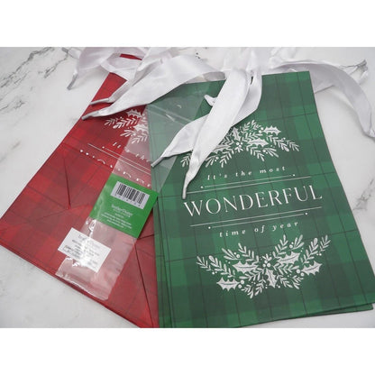Lot of 12 CHRISTMAS GIFT BAGS 6.5"x8.5"x3.87" Great Quality & Satin Finish