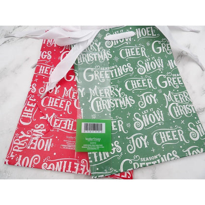 Lot of 12 CHRISTMAS GIFT BAGS 6.5"x8.5"x3.87" Great Quality & Satin Finish