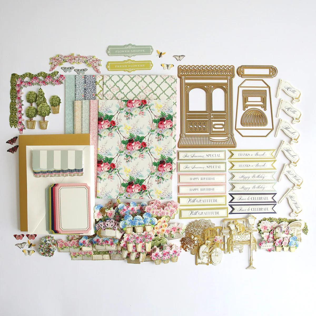 Anna Griffin FLOWER SHOP Easel Finishing School Card Kit - Brand New! #302