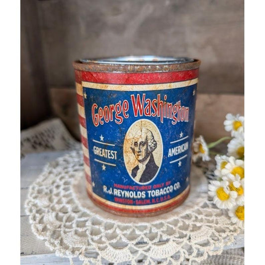 GEORGE WASHINGTON Tobacco Co. Vintage Inspired Rusted Can - Pint