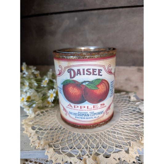 Daisee APPLES Vintage Inspired Rusted Can - Pint - Farmhouse Decor