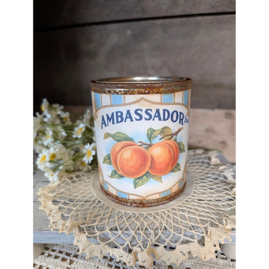 Ambassador Brand PEACHES Vintage Inspired Rusted Can - Pint - Red Stripe