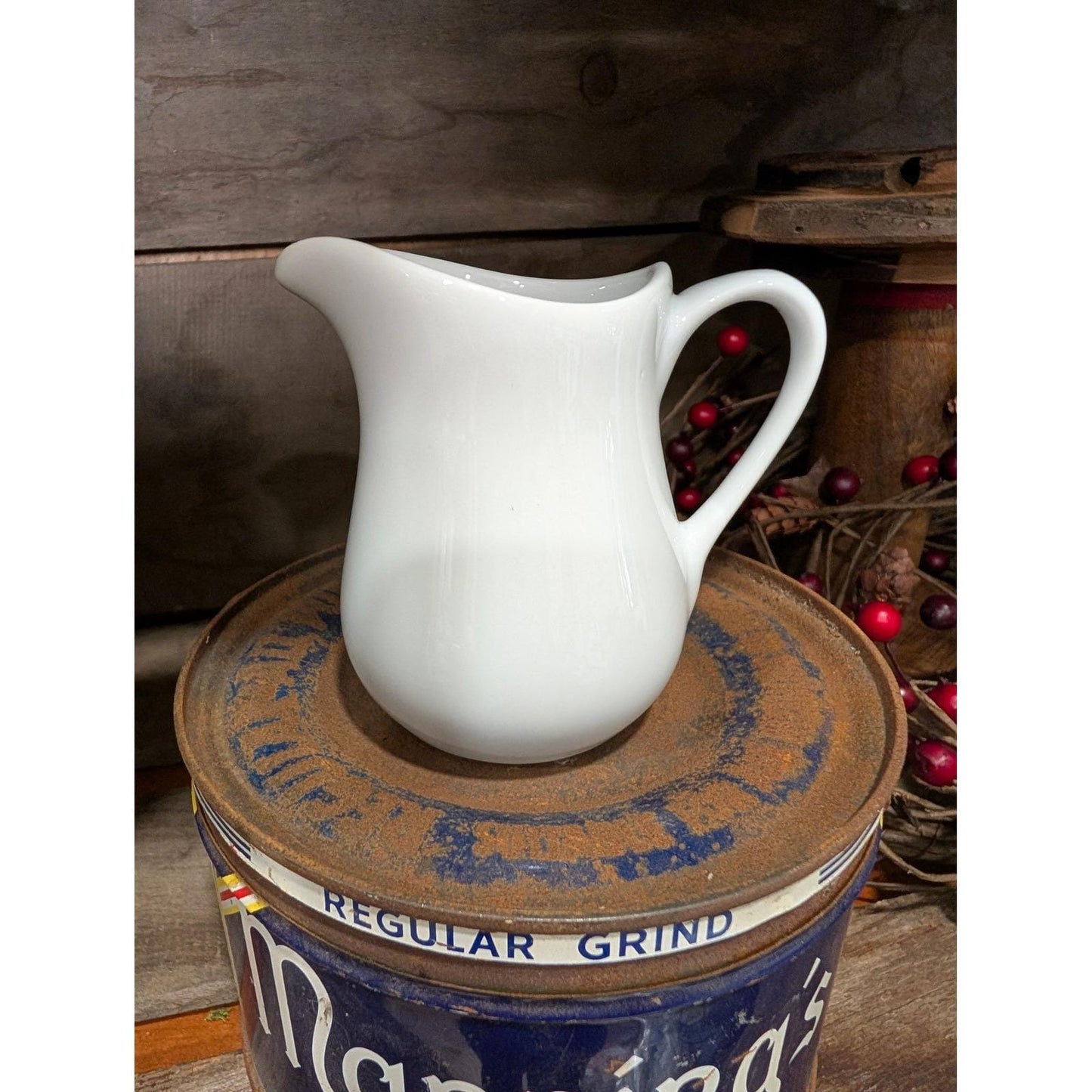 4 oz Creamer White Fine Porcelain Farmhouse - Mini Pitcher