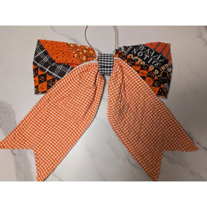 Large Quilted HALLOWEEN Front Door Bow No. 1 - Vintage Inspired