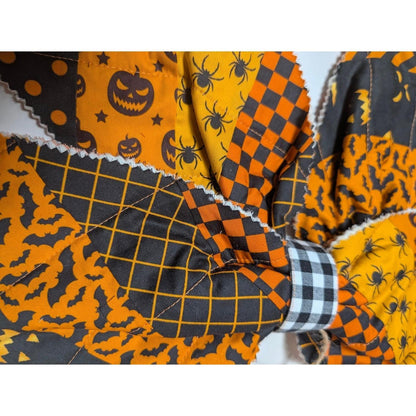 Large Quilted HALLOWEEN Front Door Bow No. 4 - Vintage Inspired