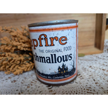 CAMPFIRE HALLOWEEN Rusty Vintage Style Upcycled Pint Tin