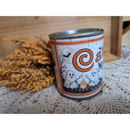 CAMPFIRE HALLOWEEN Rusty Vintage Style Upcycled Pint Tin