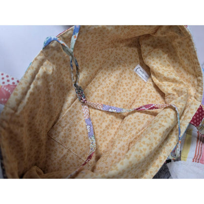 Vintage Wedding Ring Quilt Upcycled Tote Bag Purse No. 2 - Gorgeous!