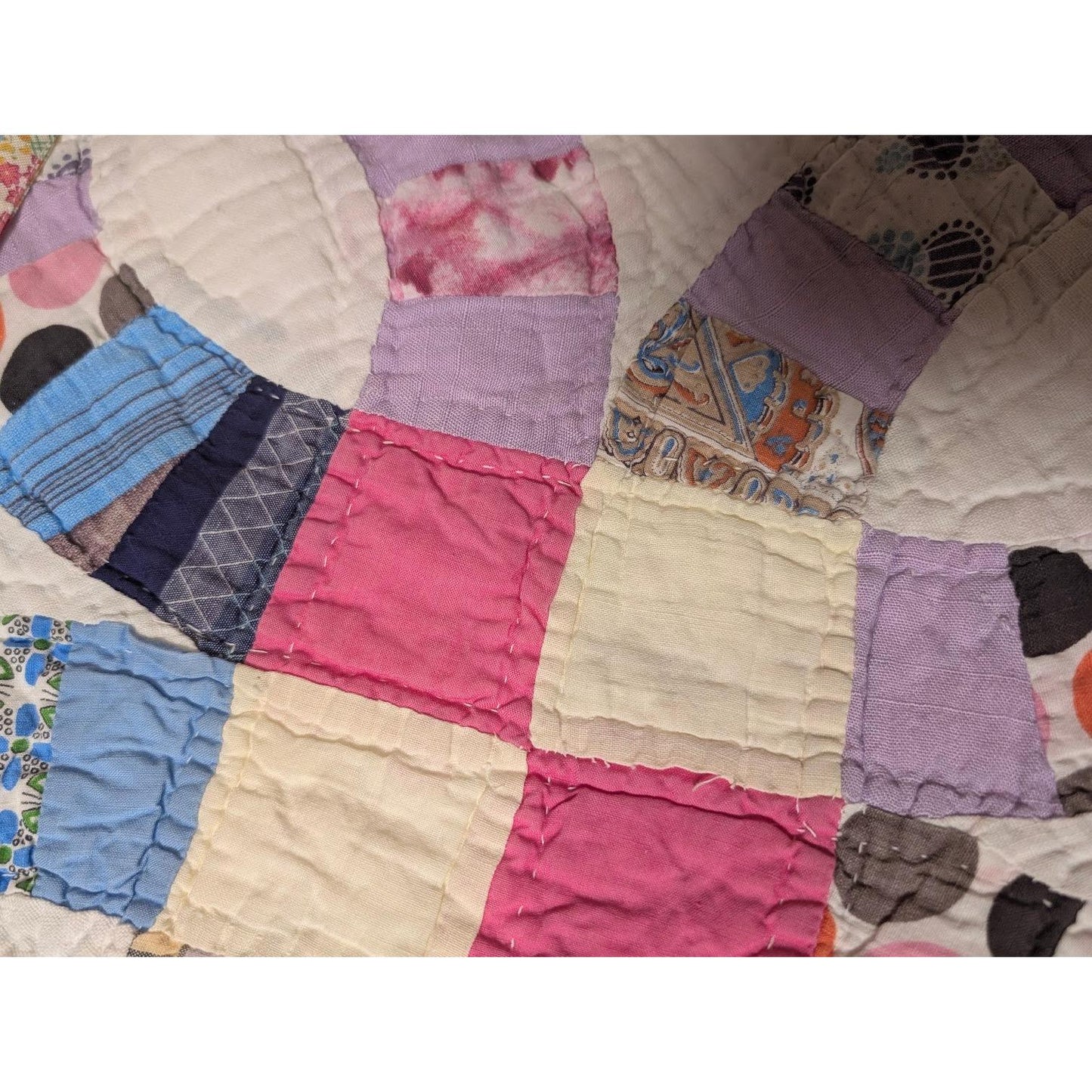 Vintage Wedding Ring Quilt Repurpose Tote Bag Purse No. 2 - Gorgeous!