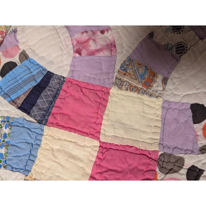 Vintage Wedding Ring Quilt Repurpose Tote Bag Purse No. 2 - Gorgeous!