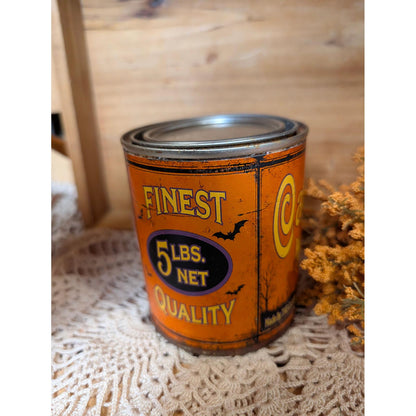 HALLOWEEN Rusty Upcycled Pint Tin - ORANGE CAMPFIRE Marshmallows