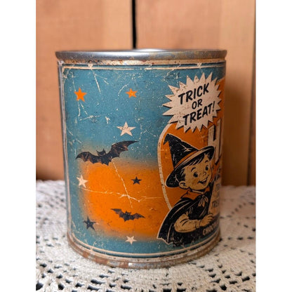 Retro Vintage HALLOWEEN Candy Rusty Upcycled Pint Tin