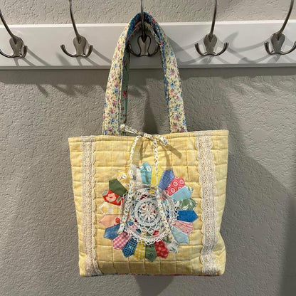 Modern Dresden Quilted Design Plate Shoulder Tote Bag Purse - Gorgeous!