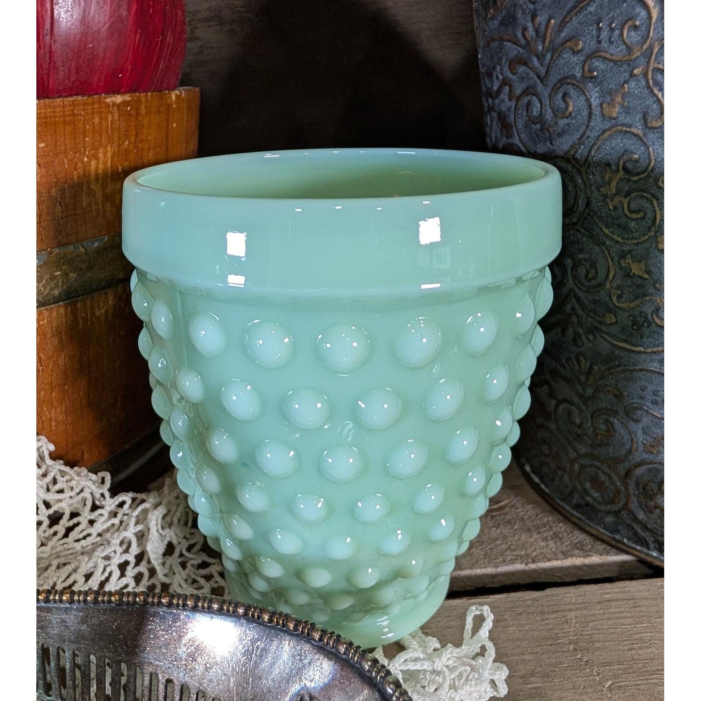 Small Jadeite Hobnail Tumbler 9.5 oz.