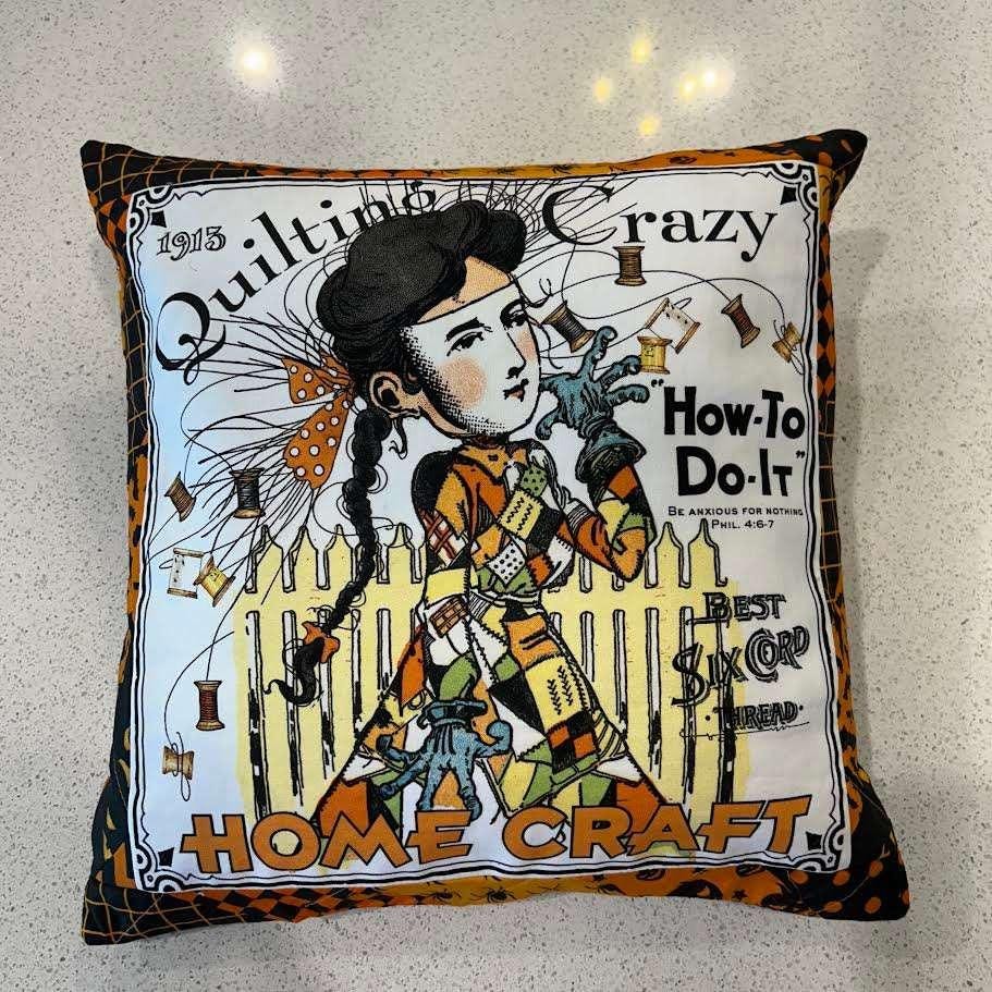 Halloween Throw Pillow - J Wecker Frisch Quilters 14" x 14" Pillow