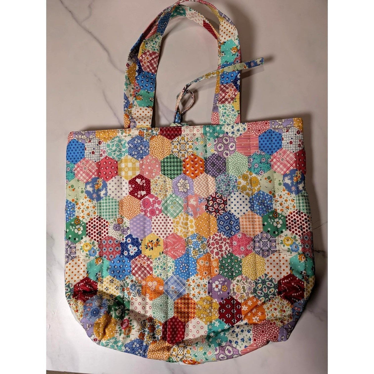 Vintage Wedding Ring Quilt Upcycled Tote Bag Purse No. 2 - Gorgeous!