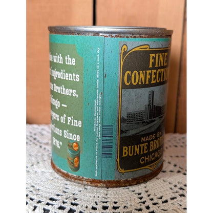Christmas Bunte Bros. FINE CONFECTIONS Rusty Vintage Inspired Pint Tin